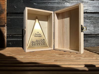 Coffret bois pour flèche gravé personnalisable